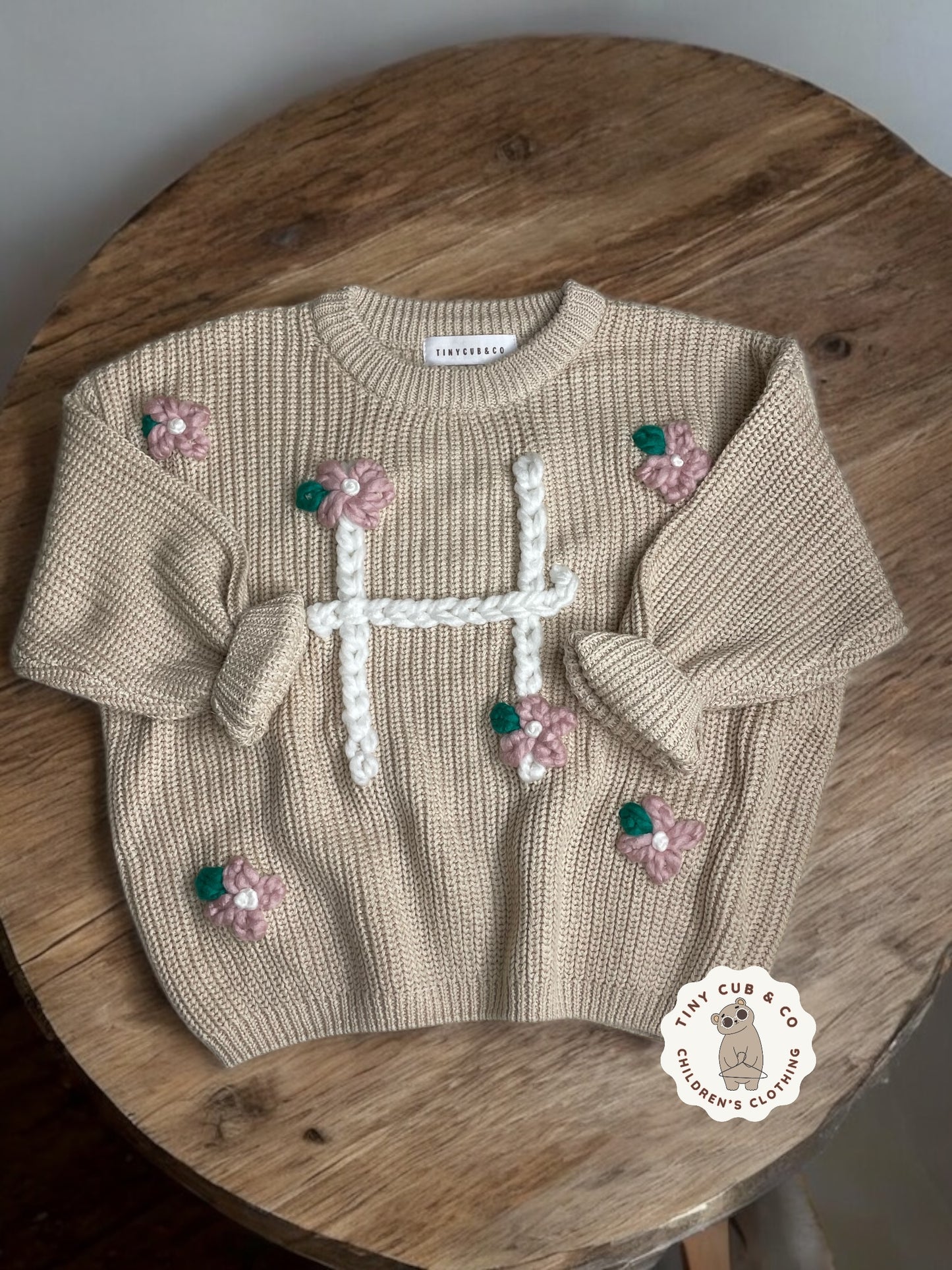 Flower Letter Sweater